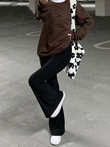Bold Shade Grunge 90s Urban Style Boot Cut Pants High Waist Black Vintage Skinny Pants Fashion 1