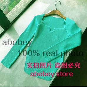 2022 new spring and summer fashion women clothes sqaure collar full sleeves elastic high waist sexy 1.jpg 640x640 1