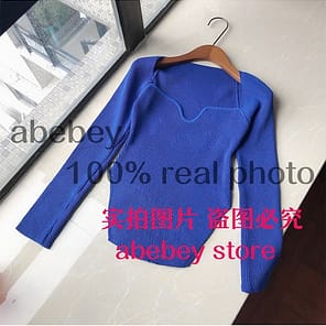 2022 new spring and summer fashion women clothes sqaure collar full sleeves elastic high waist sexy 10.jpg 640x640 10