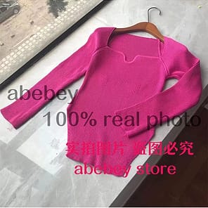 2022 new spring and summer fashion women clothes sqaure collar full sleeves elastic high waist sexy 17.jpg 640x640 17