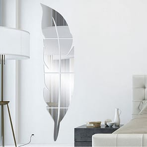 DIY Feather Plume 3D Mirror Wall Sticker for Living Room - Akolzol.com