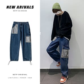 Korean Wide leg Jeans Men s Fashion Retro Casual Straight Jeans Men Streetwear Wild Loose Hip