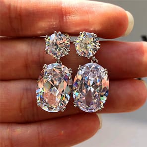 Uilz Zircons Classic Water Drop Shaped Cubic Zirconia Crystal Bridal Earrings Wedding Jewelry For Brides Bridesmaid 5