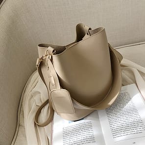 casual wide strap bucket bag designer women shoulder bags luxury pu crossbody bag large capacity messenger