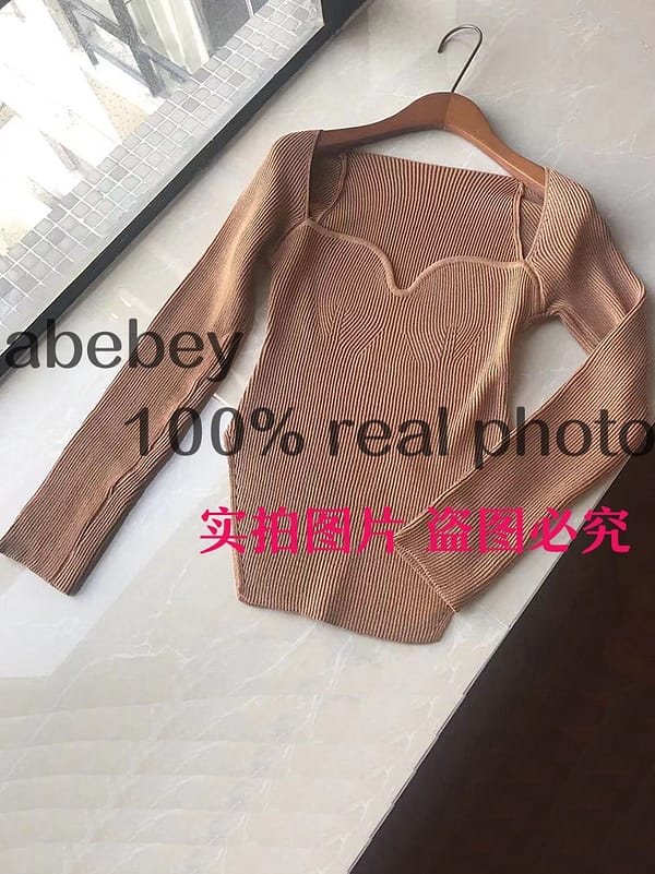 2022 new spring and summer fashion women clothes sqaure collar full sleeves elastic high waist sexy 5